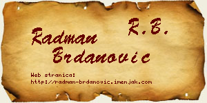 Radman Brdanović vizit kartica